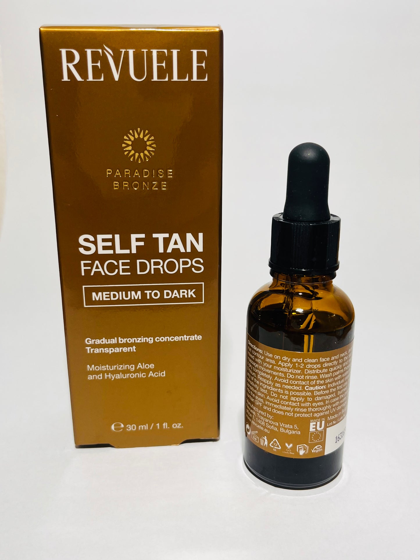 Revuele Self Tan Drops Face Drops Medium To Dark 30ml