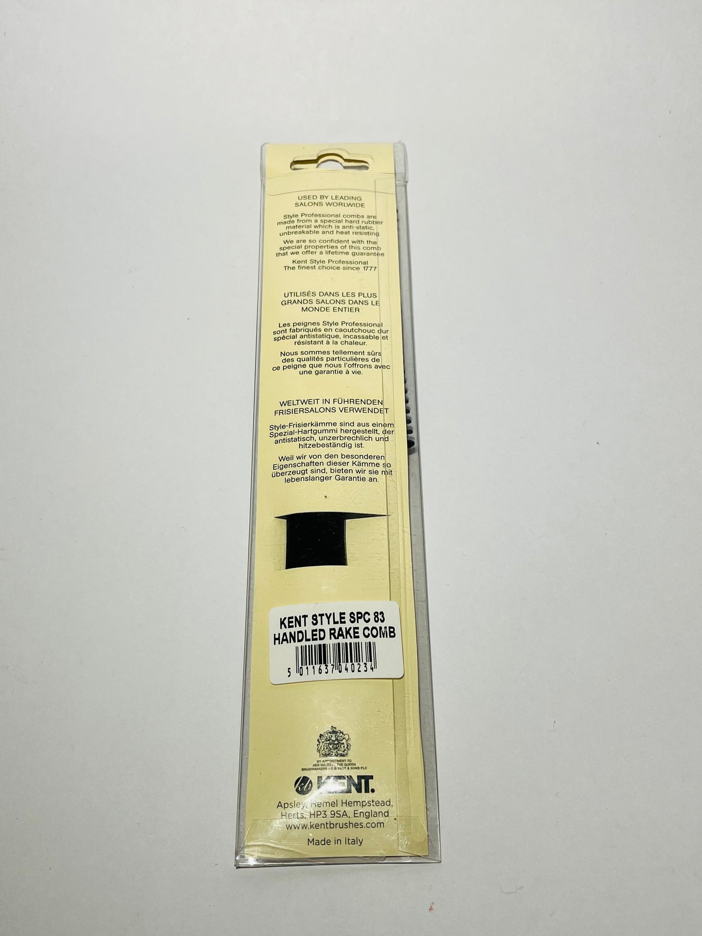 Kent Style Professional Antistatic Unbreakable Heat Resistant Handled Rake Comb No. SPC83