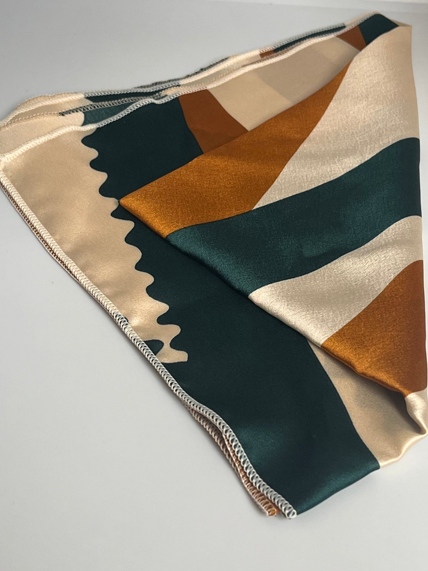Sjal-Grønt, konjakk og beige