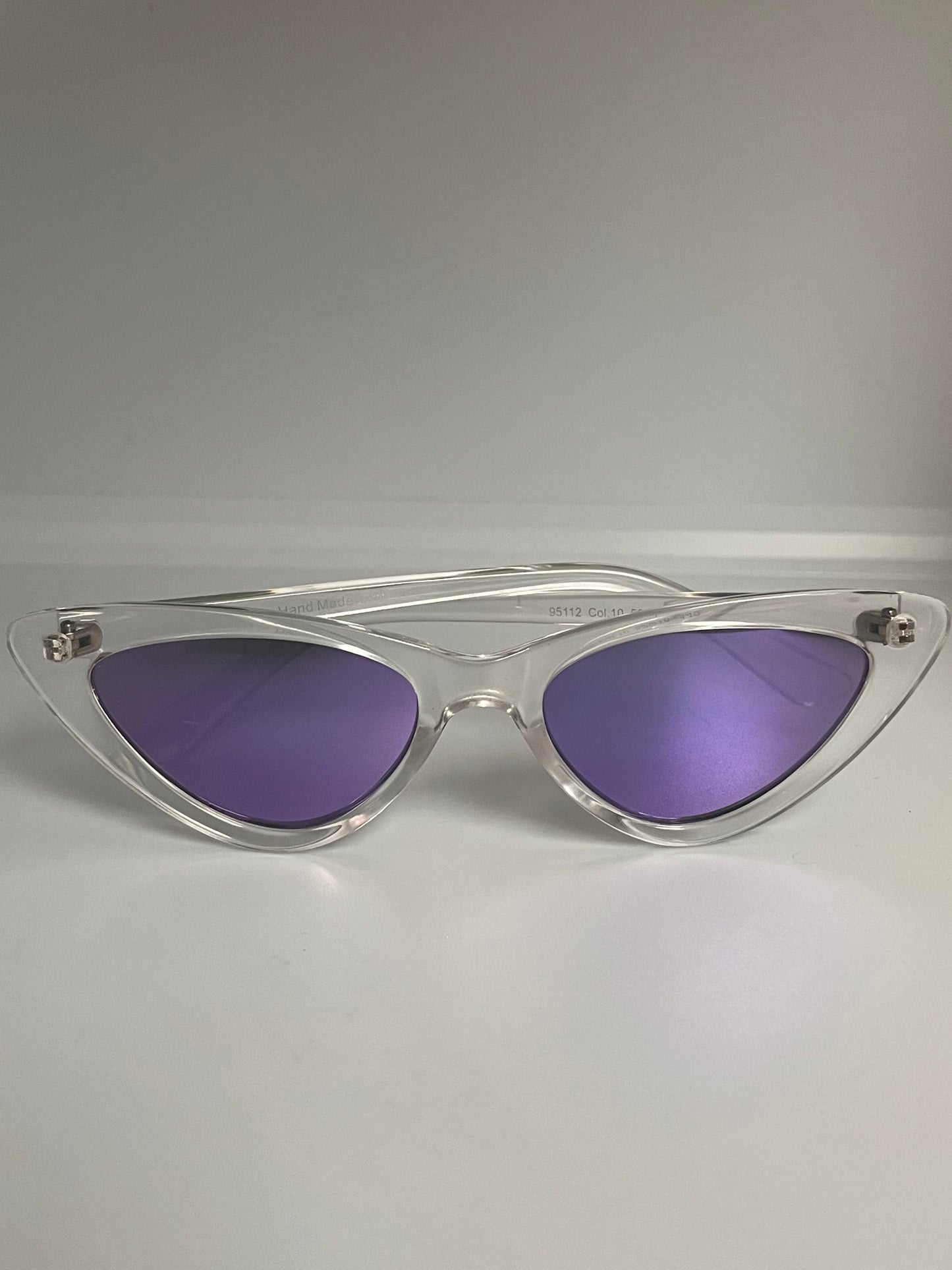 Solbriller Cat Eye Gjennomsiktig ramme med lilla glass