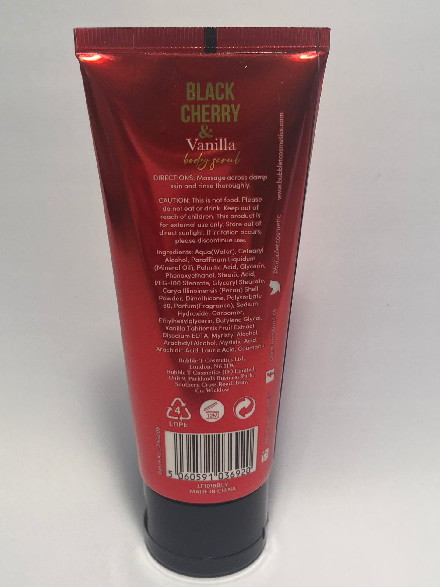Bubble T Black Cherry & Vanilla Body Scrub 100 ml
