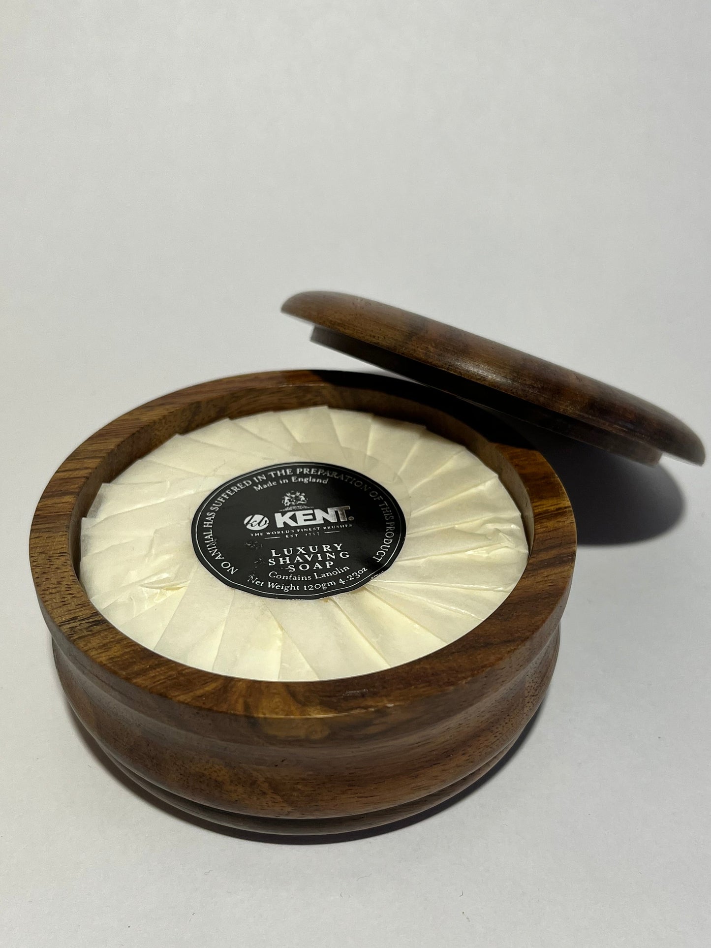 KENT shaving soap i classic wooden bowl