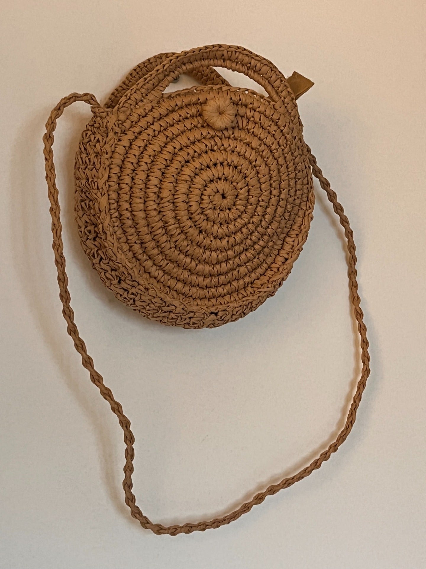 Veske-  brun skulderveske i strå