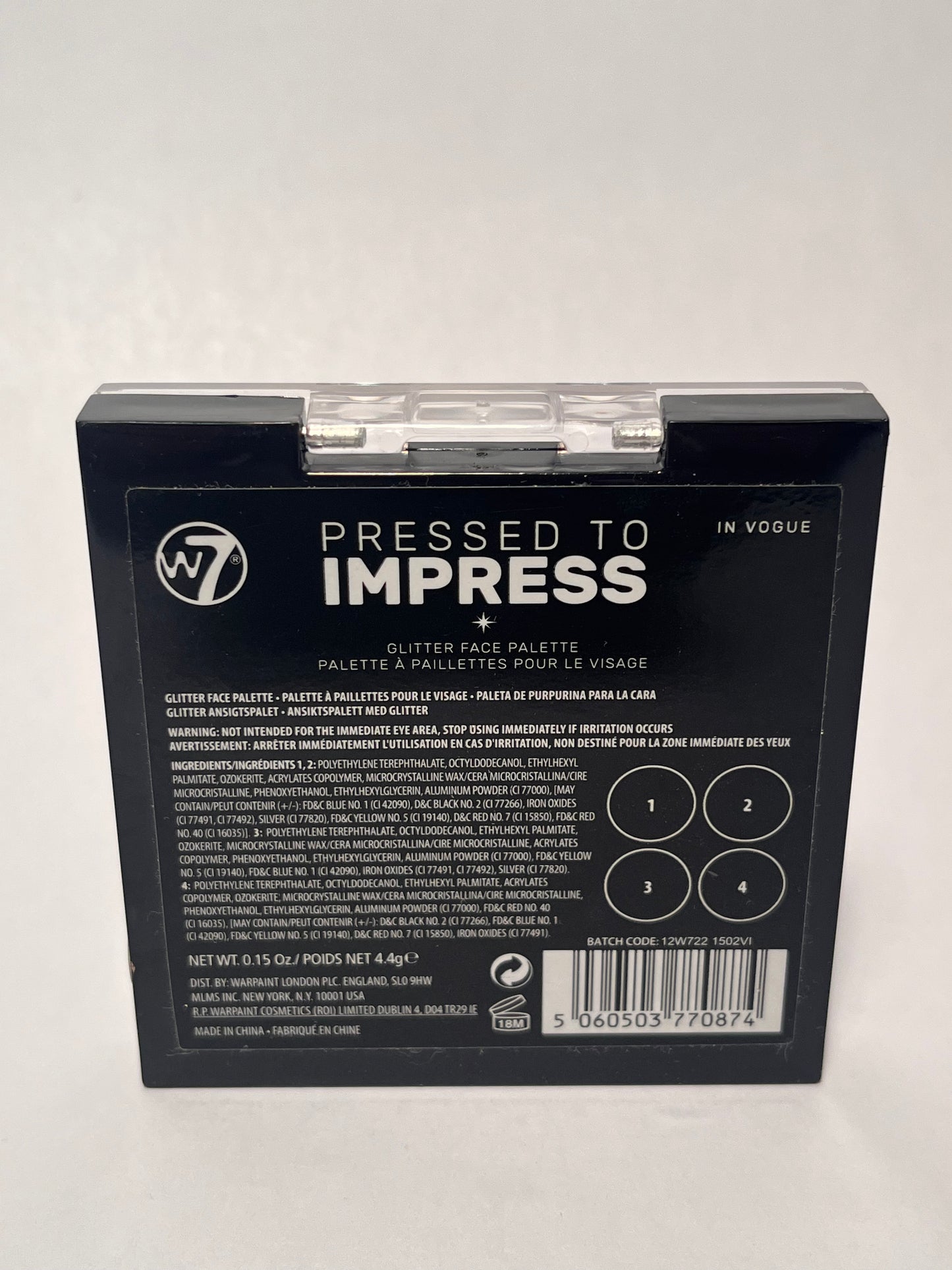 W7 PRESSED TO IMPRESS- Glitter face palette IN VOGUE