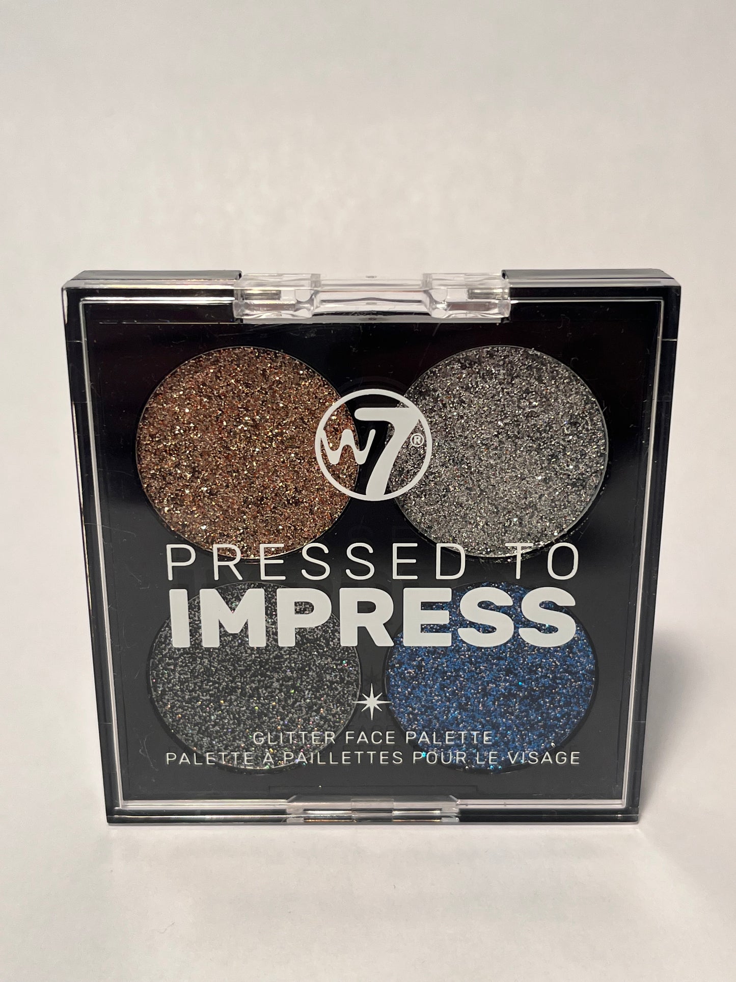 W7 PRESSED TO IMPRESS- Glitter face palette style icon