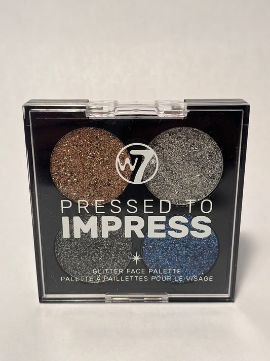 W7 PRESSED TO IMPRESS- Glitter face palette style icon